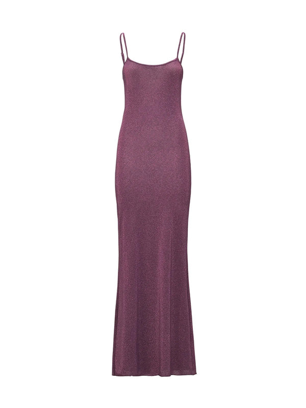 Me Fui Abito Lungo Donna Lurex Bordeaux Brillante  MF26-SW0239BD