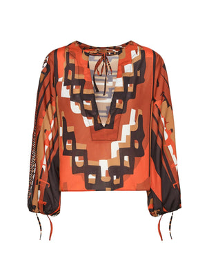 Camicia Donna Me Fui Fantasia Geometrica Multicolore MF26-SW0416X21
