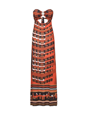 Abito Lungo Donna Me Fui Fantasia Geometrica MF26-SW0418X21