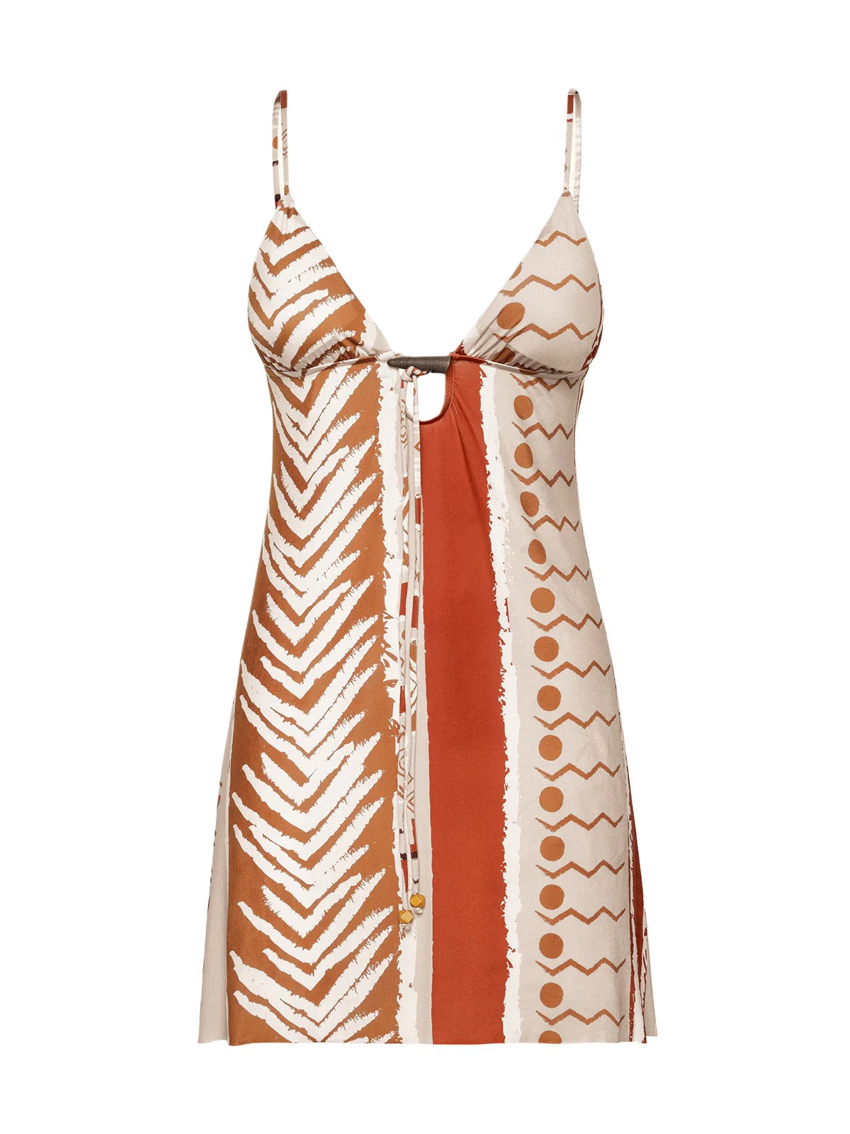 Abito Corto Donna Me Fui Fantasia Etnica Terracotta MF26-SW0425X2