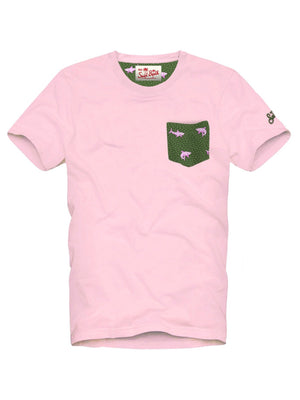 Mc2 Saint Barth Cotton T Shirt With Printed Details Blanche 21 Shark On Shark 5221 - Bla0001
