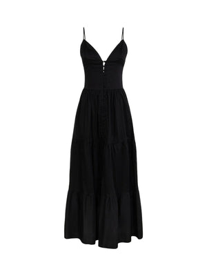 Abito Lungo Donna Me Fui Nero Elegante MF26-SW0429BK