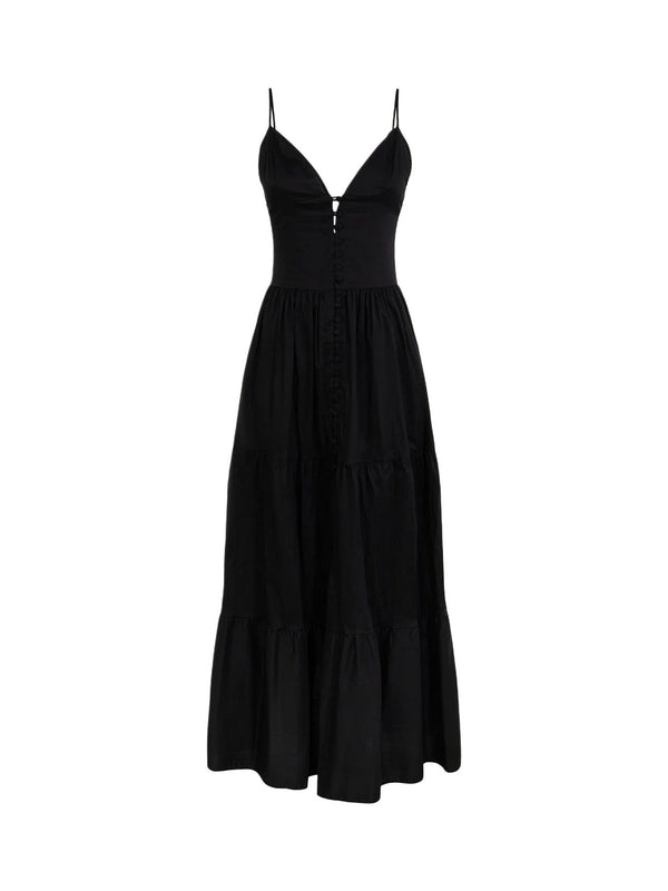 Abito Lungo Donna Me Fui Nero Elegante MF26-SW0429BK