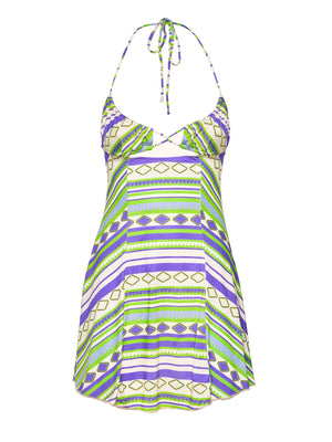 Abito Corto Donna Me Fui Fantasia Etnica Multicolore MF26-SW0529X34
