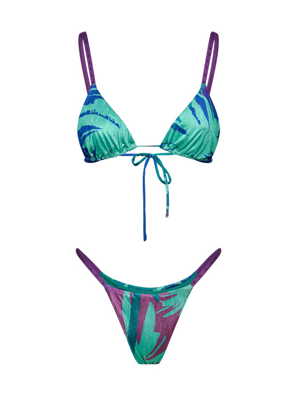 Bikini Triangolo Donna Me Fui Blu Fantasia Tropicale MF26-SW0830X45