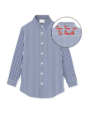 Mc2 Saint Barth Shirt Brigitte Cotton Stripes V See 61 Emb - Brig001