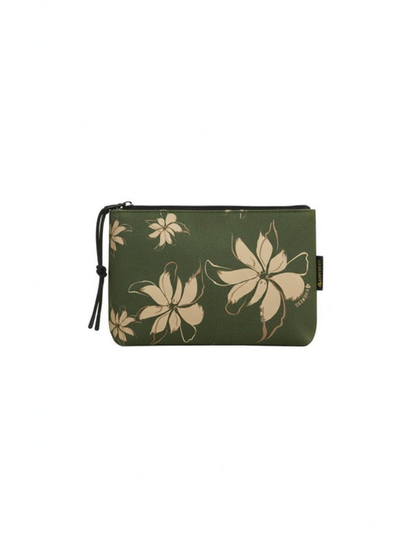 4Giviness Pochette Beauty Uomo Fantasia Floreale Verde Army in Neoprene 126MACPO6306-083