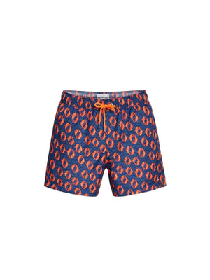 4Giviness Costume Mare Uomo Blu con Delfini Arancioni 126MBWSO6312-060