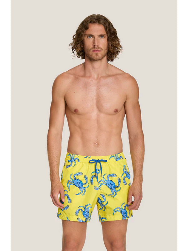 4Giviness Costume Mare Uomo Giallo Fantasia Granchi Blu 126MBWSO6313-020