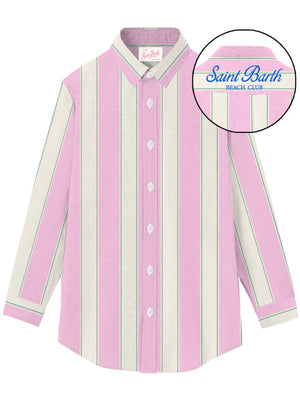 Mc2 Saint Barth Shirt Brigitte Cotton Sb Beach Stripes 2153 Emb - Brig001