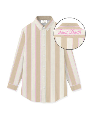 Mc2 Saint Barth Shirt Brigitte Cotton Sb Beach Stripes 1121 Emb - Brig001