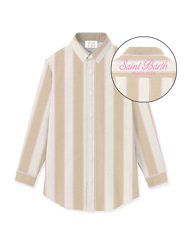 Mc2 Saint Barth Shirt Brigitte Cotton Sb Beach Stripes 1121 Emb - Brig001