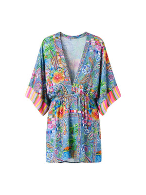 4Giviness Abito Corto Denim Mexican Donna Fantasia Multicolor  126WCUAC5685-200