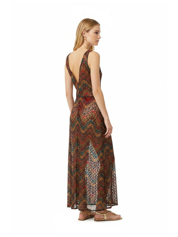 4Giviness Abito Lungo Donna Kenia Multicolore 126WCUAL5623-200