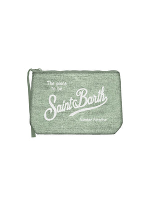 Mc2 Saint Barth Pochette Aline Linen Linen 53 Sage - Ali0004