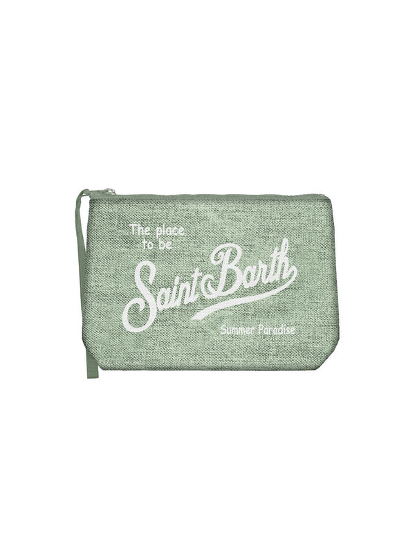 Mc2 Saint Barth Pochette Aline Linen Linen 53 Sage - Ali0004