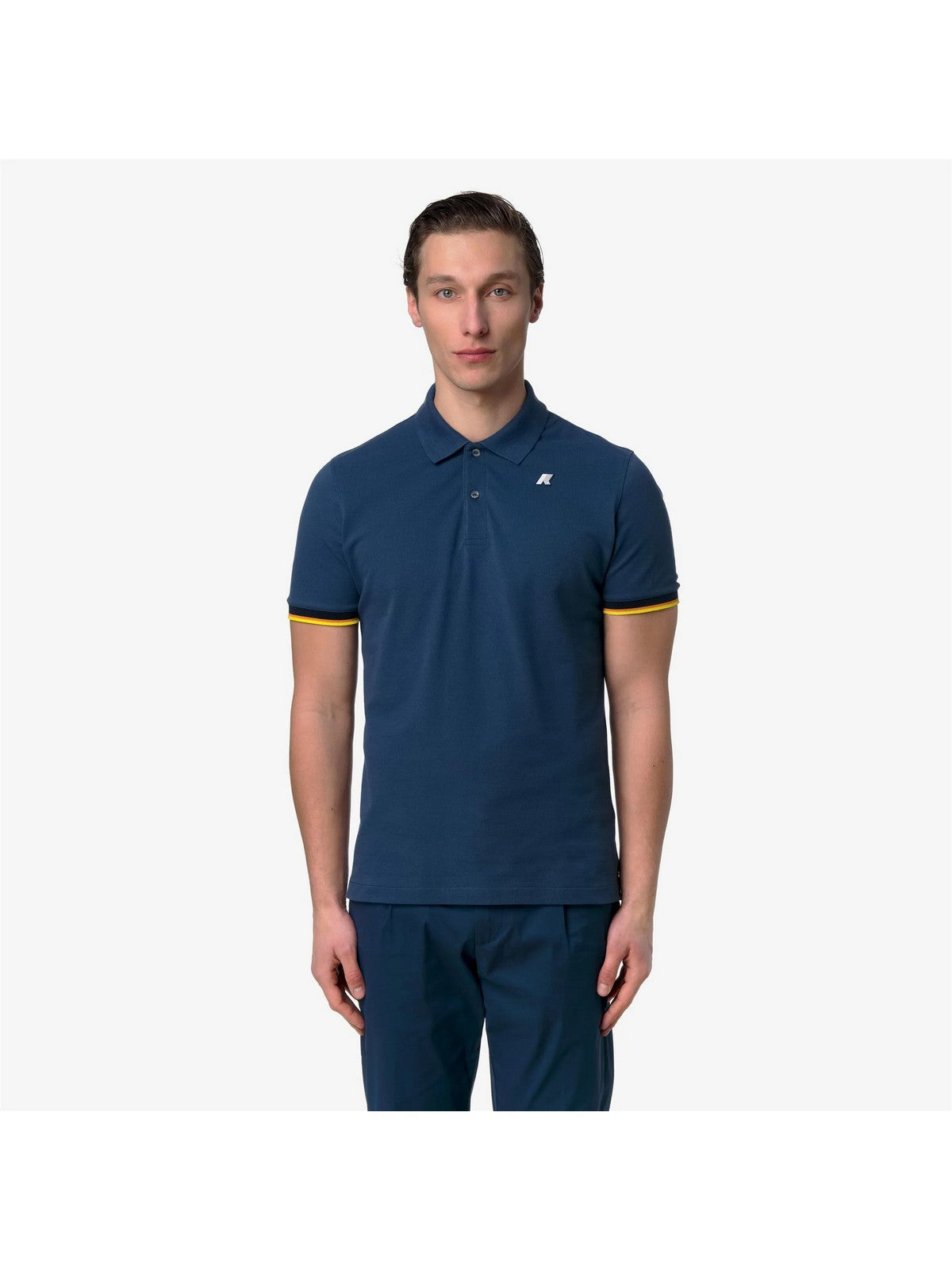 K-Way Polo Uomo Vincent Piqué Slim Blu Insignia K1125BW-B67