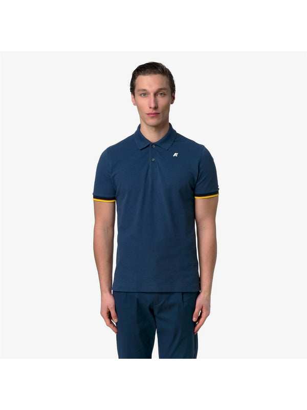 K-Way Polo Uomo Vincent Piqué Slim Blu Insignia K1125BW-B67