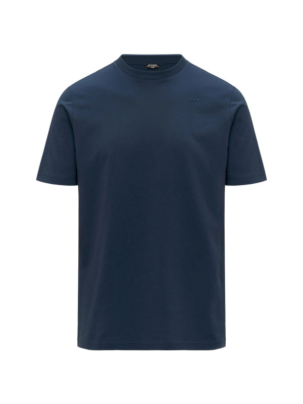 K-Way T-Shirt Uomo Odom Jersey Micro Lettering Slim Blu Insignia K81489W-B67