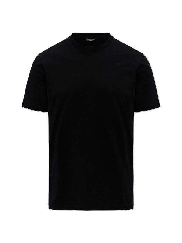 K-Way T-Shirt Uomo Odom Jersey Micro Lettering Slim Nero Black Pure K81489W-USY