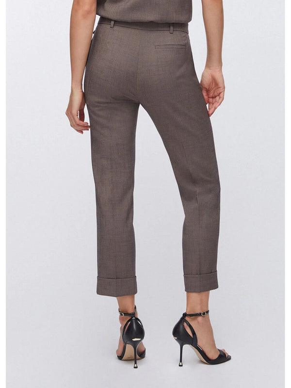 Liu Jo Pantalone Donna Dritto con Risvolto Tortora Mélange CA6367 T577A P9578