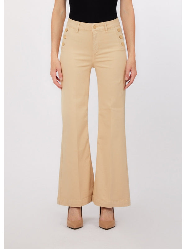 Liu Jo Pantalone Flare Donna Cream Beige Bottom Up WA6403 T367A-41208