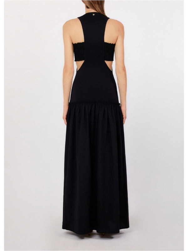 Liu Jo Abito Lungo Donna Nero con Cut-Out WA6466 MS55N-22222
