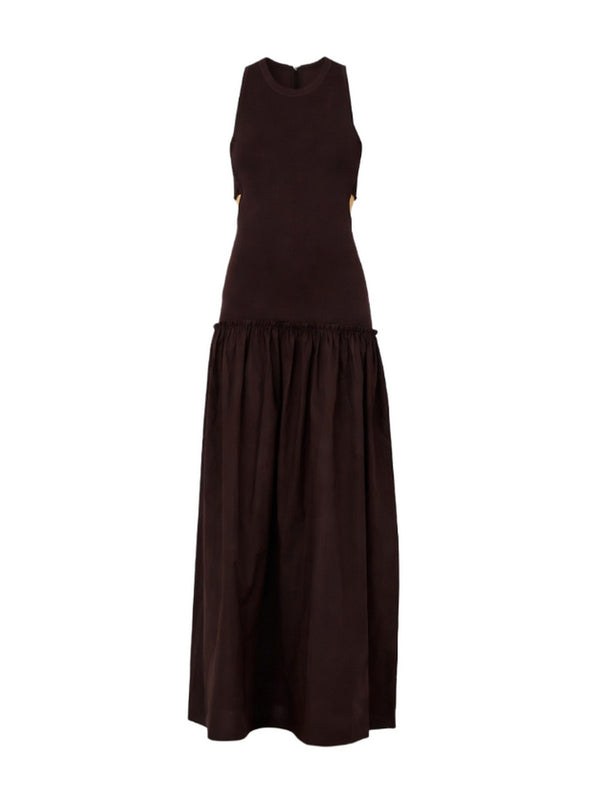 Liu Jo Abito Lungo Donna Marrone Sacher con Cut-Out WA6466 MS55N-91109