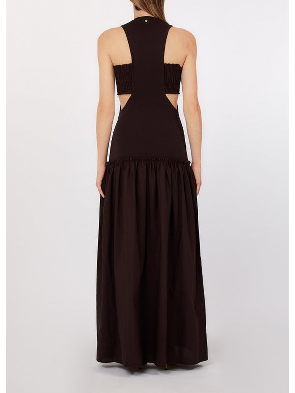 Liu Jo Abito Lungo Donna Marrone Sacher con Cut-Out WA6466 MS55N-91109