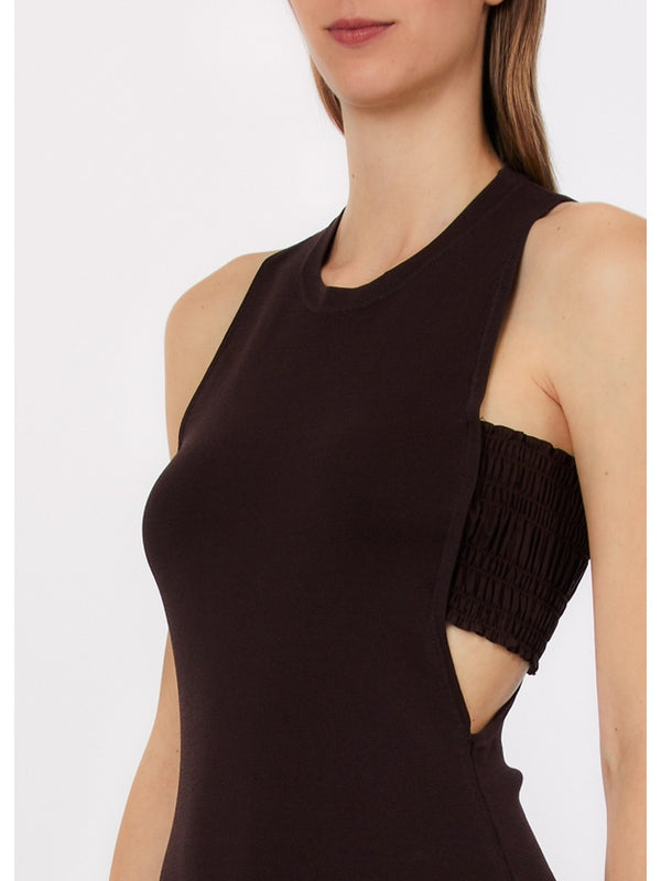 Liu Jo Abito Lungo Donna Marrone Sacher con Cut-Out WA6466 MS55N-91109