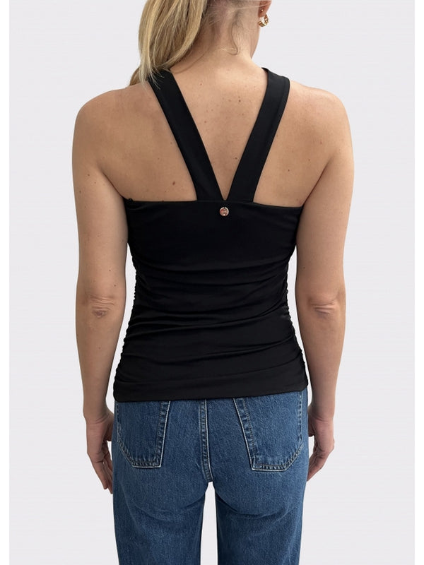 Liu Jo Top Nero Donna Halter con Accessorio Gioiello WA6520 J3890-22222