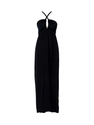 Liu Jo Abito Lungo Donna Nero Halter con Cut-Out VA6110 T2920-22222