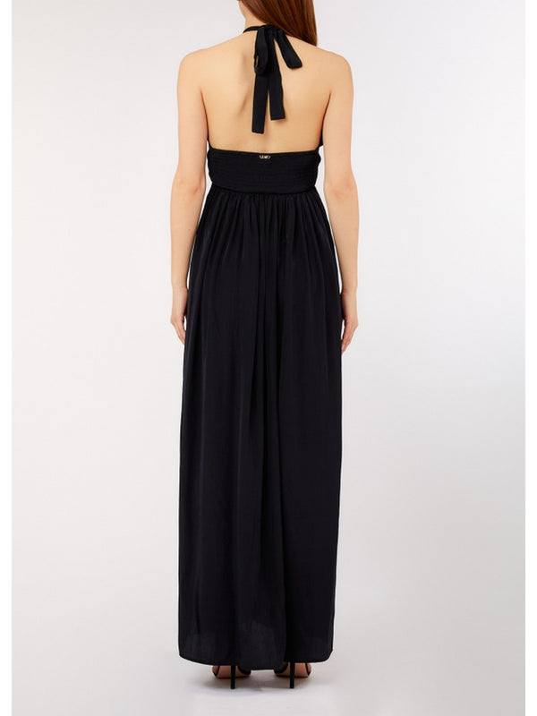 Liu Jo Abito Lungo Donna Nero Halter con Cut-Out VA6110 T2920-22222