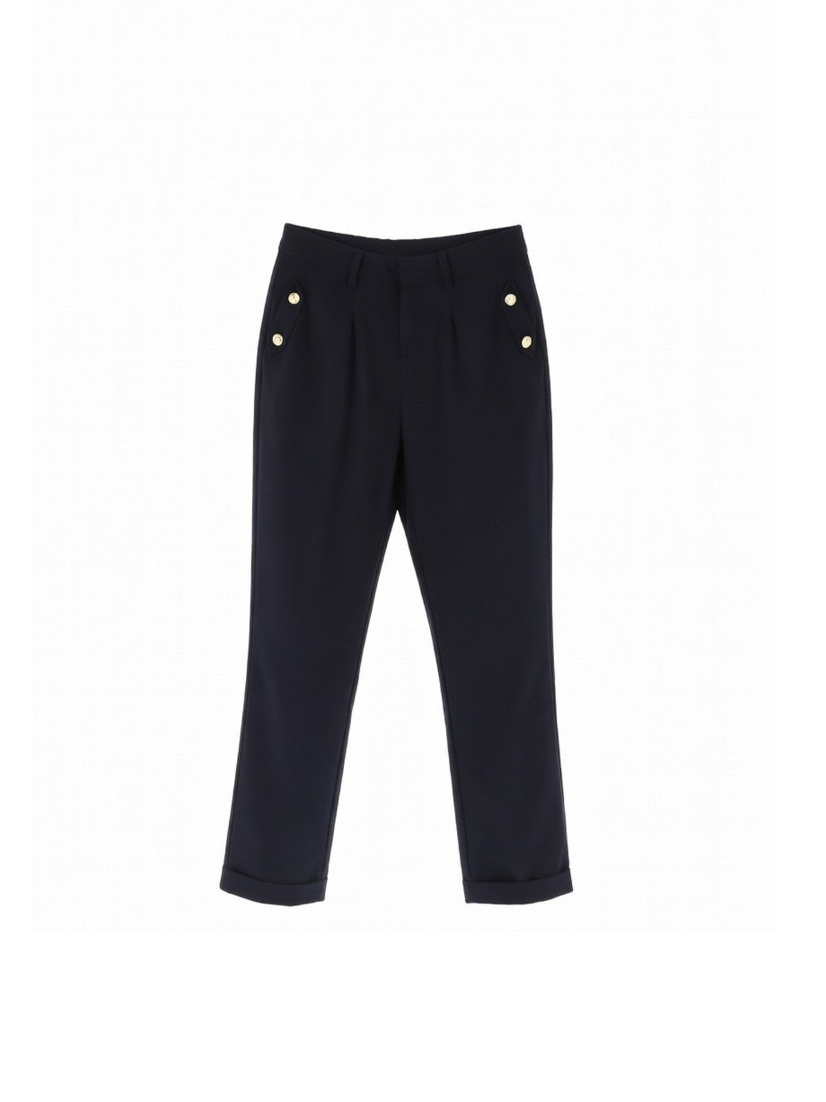 iu Jo Pantalone Donna Nero Lungo con Risvolto TA6255 TS922-22222