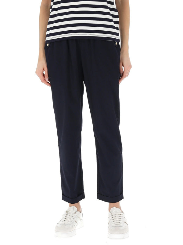 iu Jo Pantalone Donna Nero Lungo con Risvolto TA6255 TS922-22222