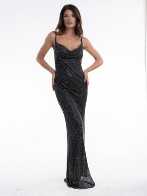 Forever Unique Abito Cerimonia Donna Leonie ss23487-black multi