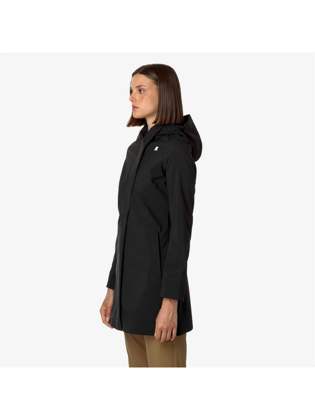 K-Way Giubbotto Donna Mathy Bonded Nero/Blu Depth K2148BW-A3C Impermeabile 3/4