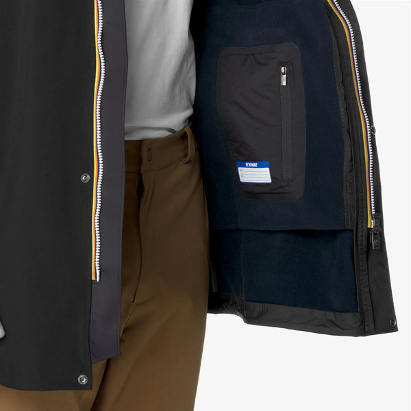 K-Way Giubbotto Uomo Marlyn Bonded Nero con Interno Blu Depth K7126UW-A3C
