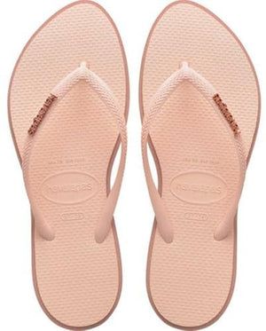 Havaianas Slim Point Infradito Donna Rosa Rose Gum con Logo Metallico 4149584