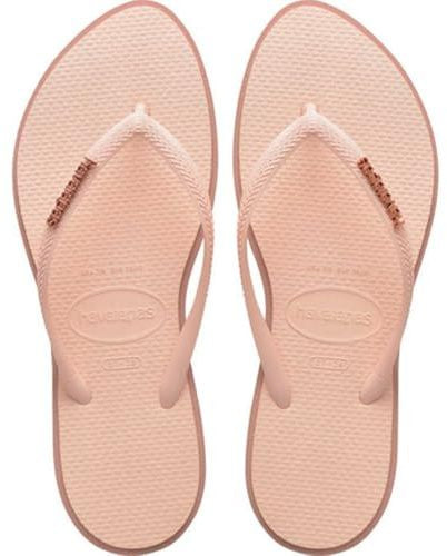 Havaianas Slim Point Infradito Donna Rosa Rose Gum con Logo Metallico 4149584