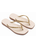 Havaianas Slim Square Glitter Donna Infradito con Glitter e Punta Squadrata