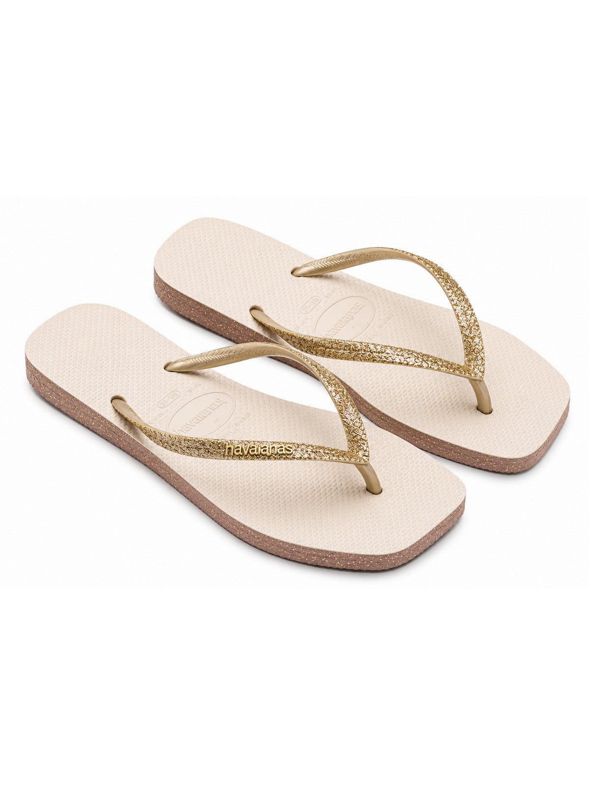 Havaianas Slim Square Glitter Donna Infradito con Glitter e Punta Squadrata