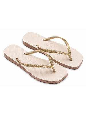 Havaianas Slim Square Glitter Donna Infradito con Glitter e Punta Squadrata