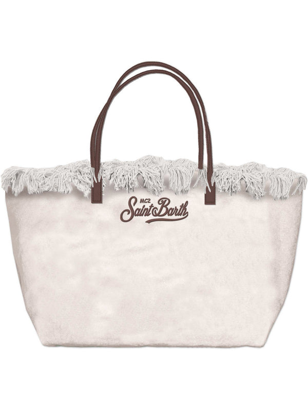 Mc2 Saint Barth Shoulder Bag City Bag Fringe Canvas 1018 Emb - Cbf0001
