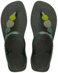Havaianas Flash Urban Plus Sandali Donna Verde Oliva con Pietre Colorate 4144382-4896