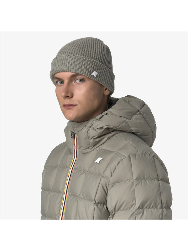 K-Way Cappello Unisex Brice Cardigan Stitch Wool Beige Khaki K2132HW-677