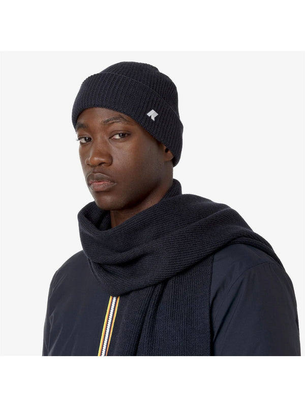 K-Way Cappello Unisex Brice Cardigan Stitch Wool Blu Blue Depth K2132HW-K89
