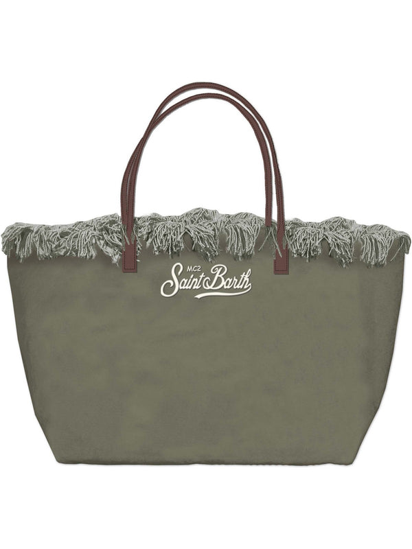 Mc2 Saint Barth Shoulder Bag City Bag Fringe Canvas 52 Emb - Cbf0001