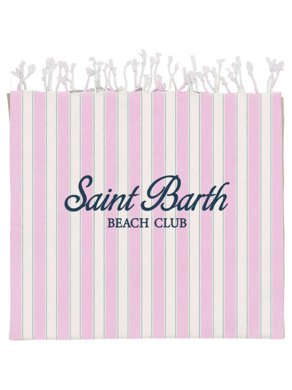 MC2 Saint Barth Telo Mare Foutas Light Rosa Bianco SB Beach Stripes FOUL002-02598L