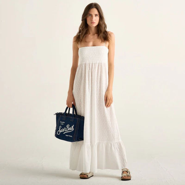 MC2 Saint Barth Abito Donna Jemma Sangallo Wavy Daisy Bianco JME002-03052L